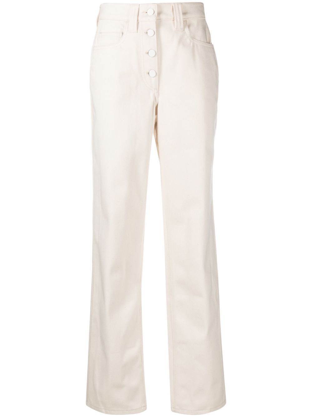 Button-fly flared jeans - Neutrals