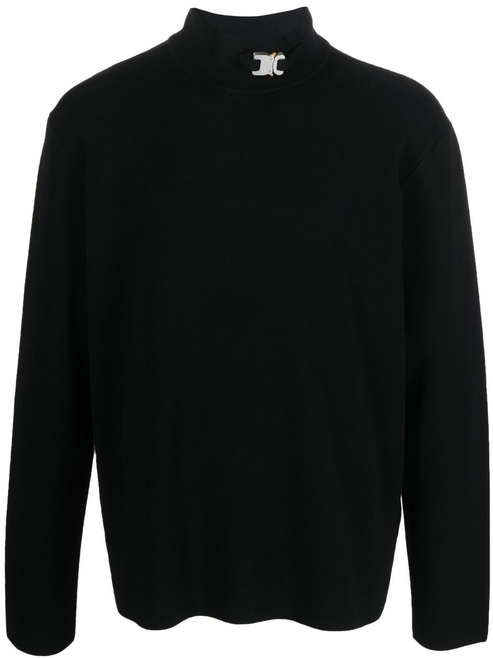 Bucke-detail knitted jumper - Black