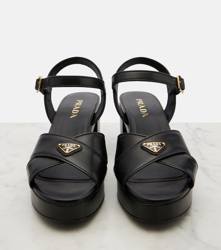 Leather platform sandals
