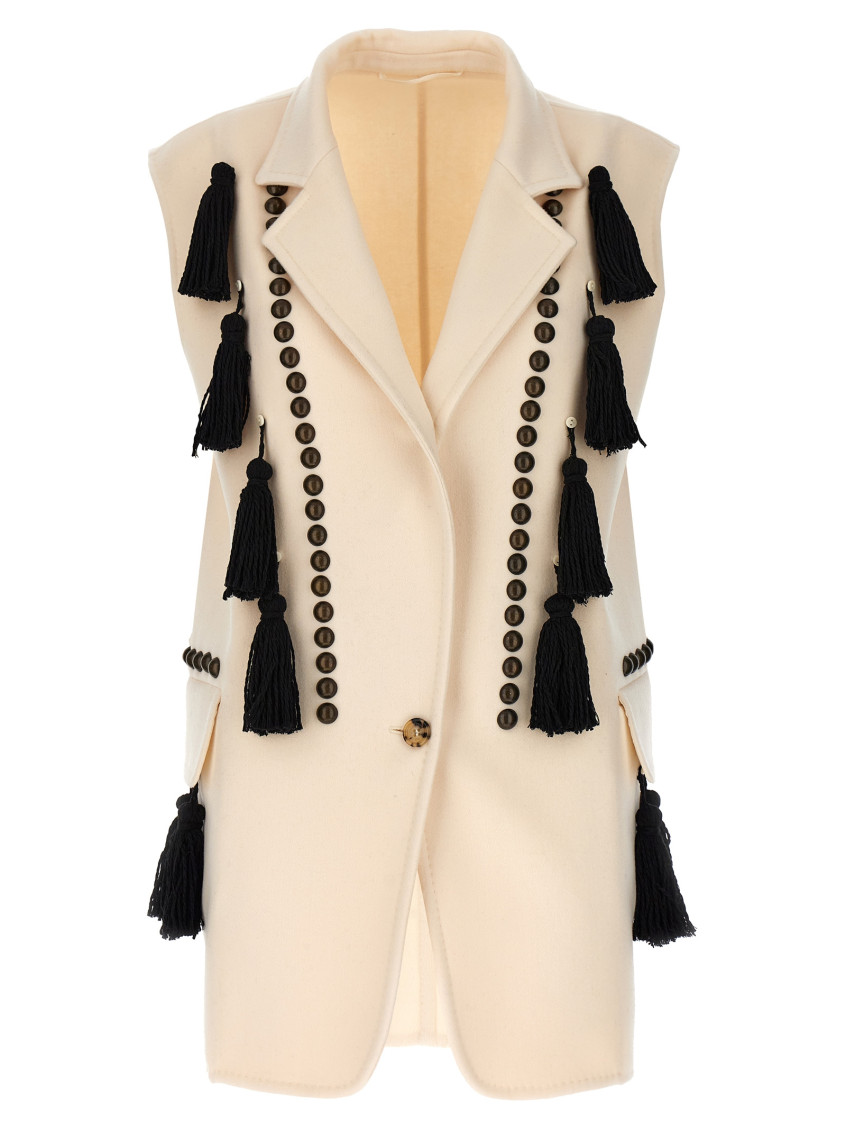 V-neck Sleeveless Coat