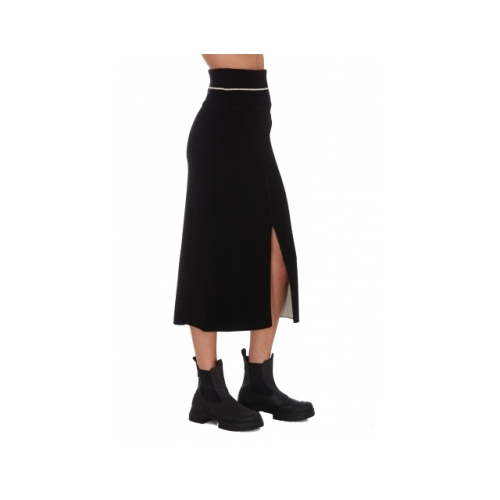 Black Knitted Midi Skirt By 1952