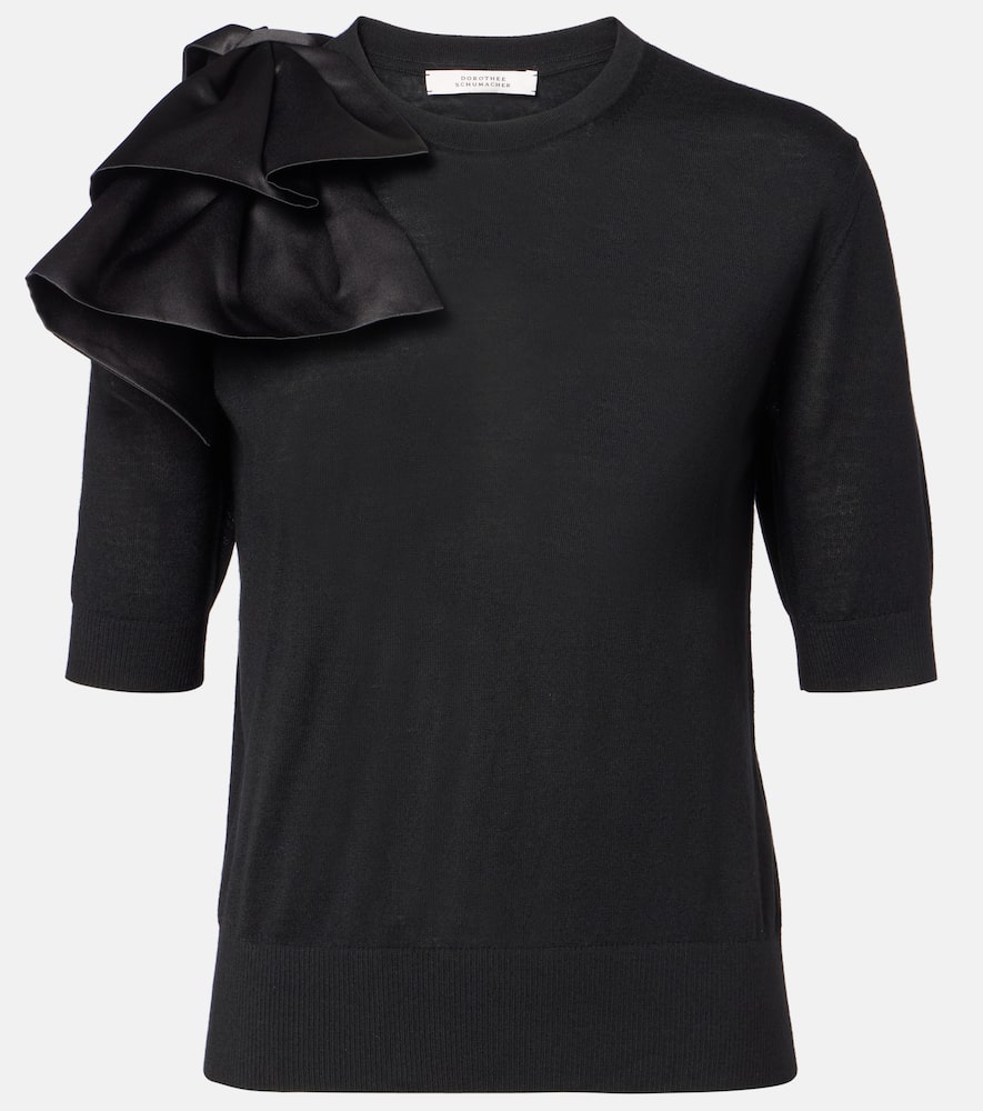 Chic Merino virgin wool ruffled sweater