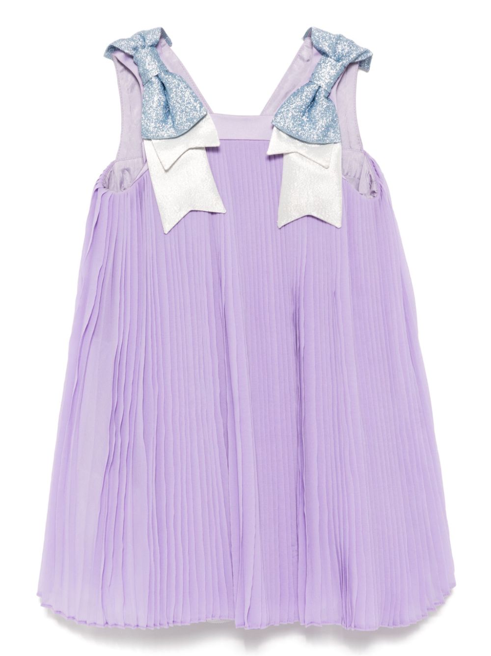 Pleated trapeze dress - Purple