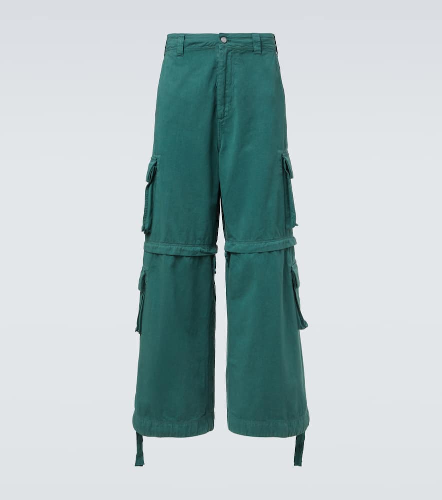 High-rise cotton cargo pants