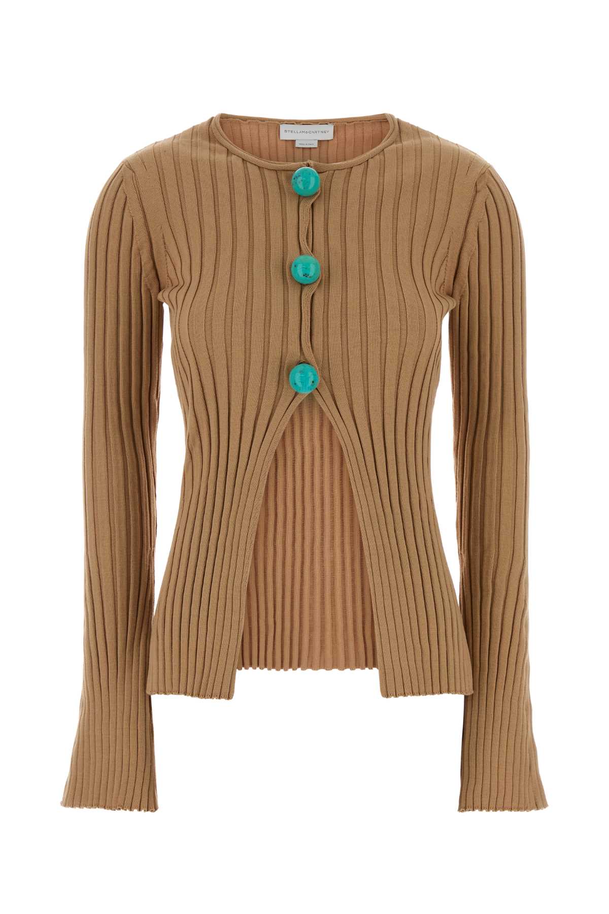 Ribbed Cardigan — Caramel