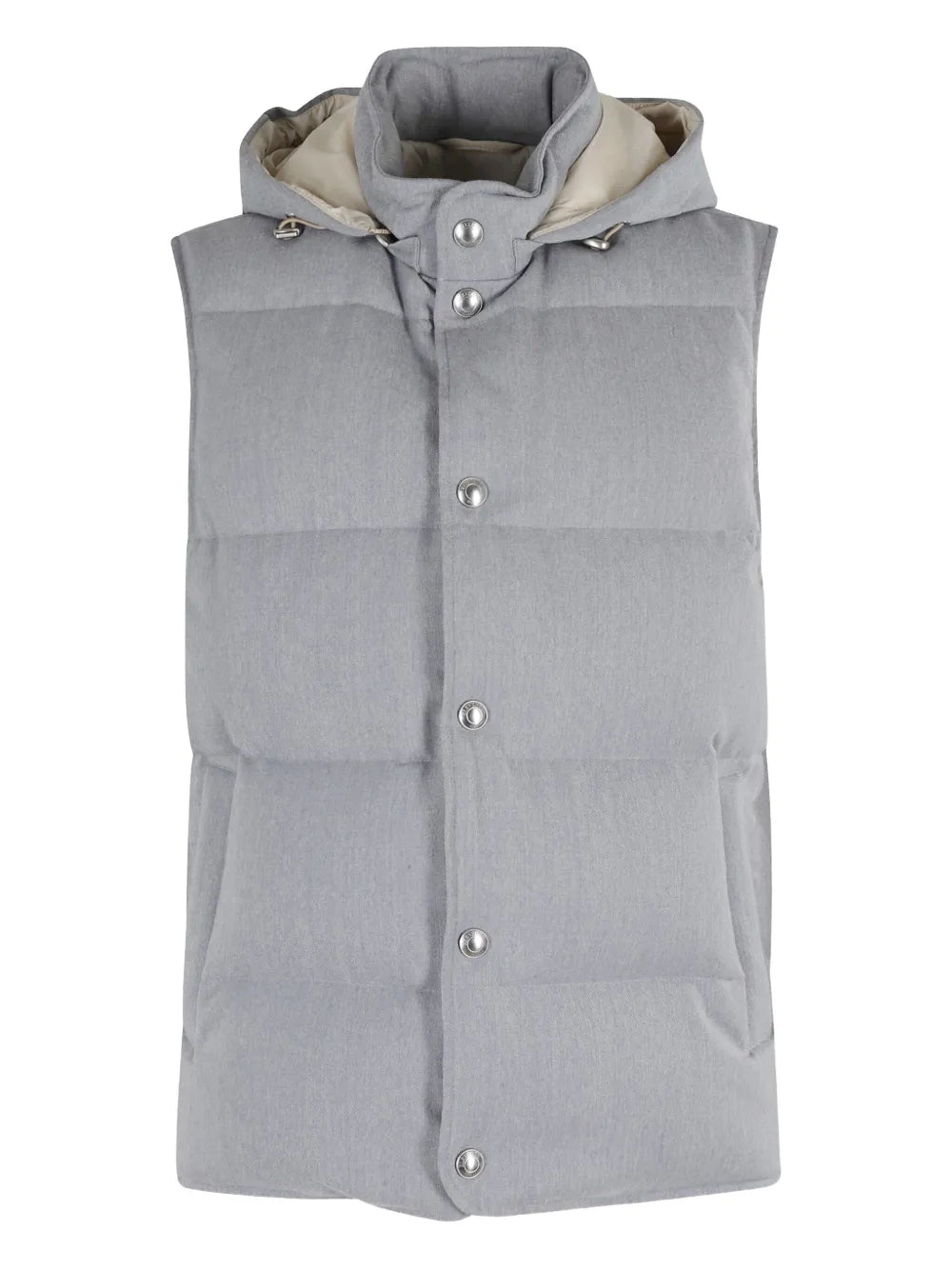 Hooded Quilted Gilet — Grey