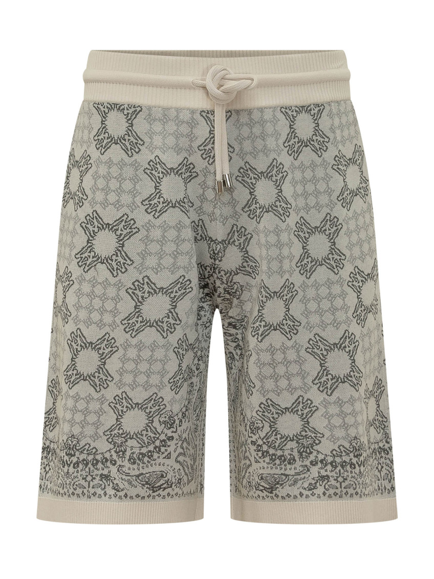 Grey Graphic Print Shorts