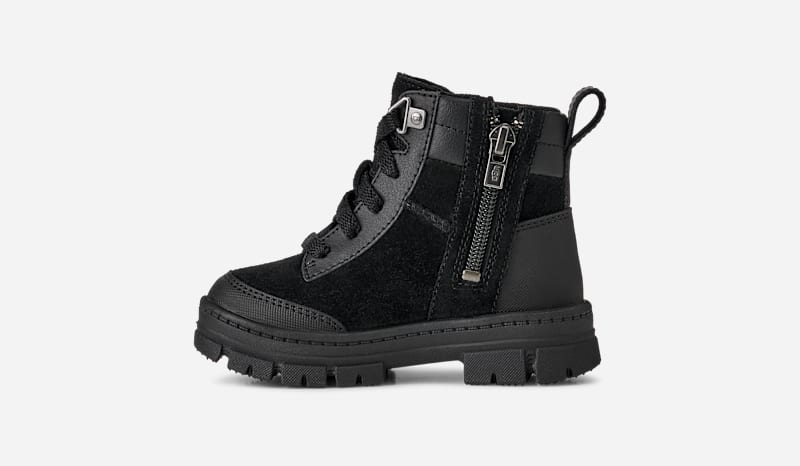 ® Kids' Ashton Weatherized Lace Up Suede Boots in Black