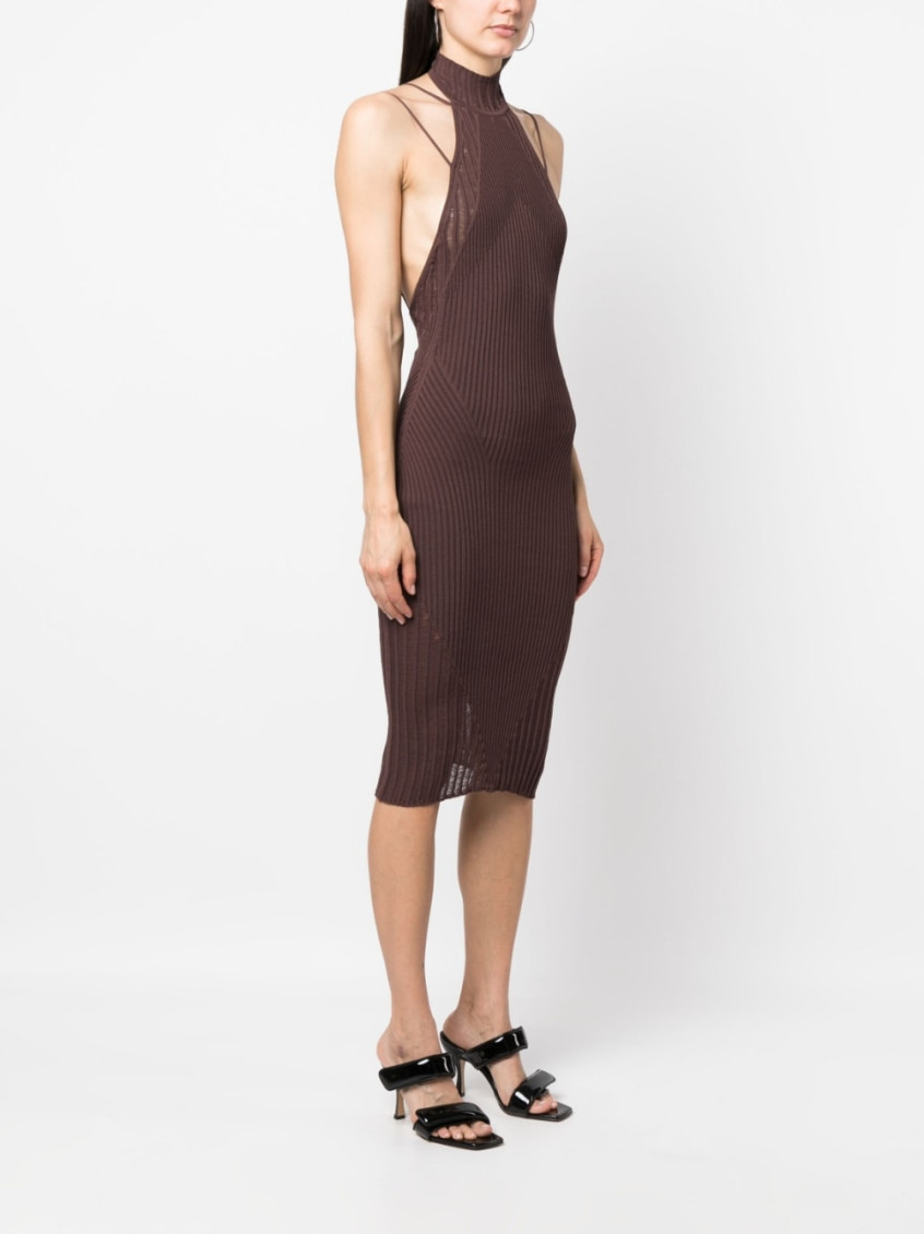 - Ribbed Midi Dress