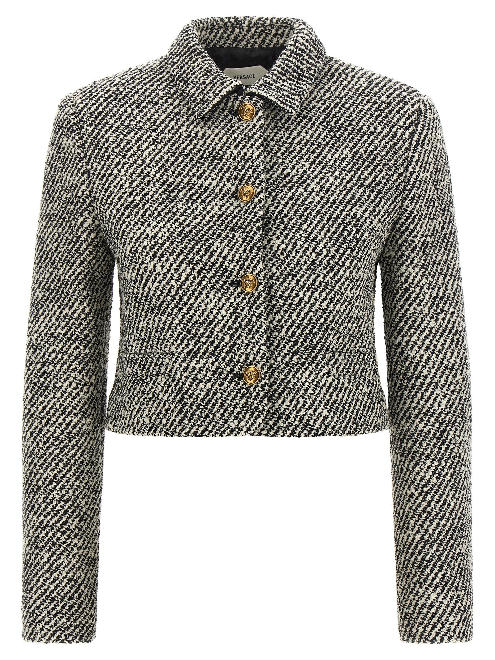 Bouclé Wool Blend Jacket — Black