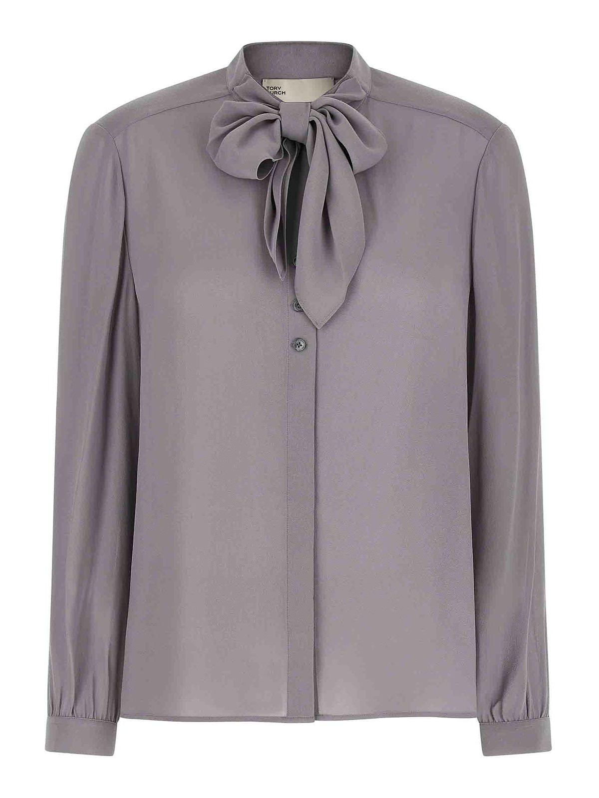 Georgette Bow Shirt And Blouse Gray