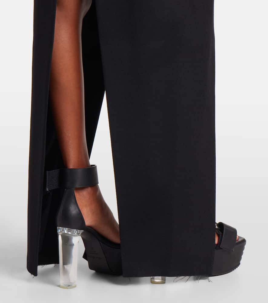 High-rise virgin wool maxi skirt