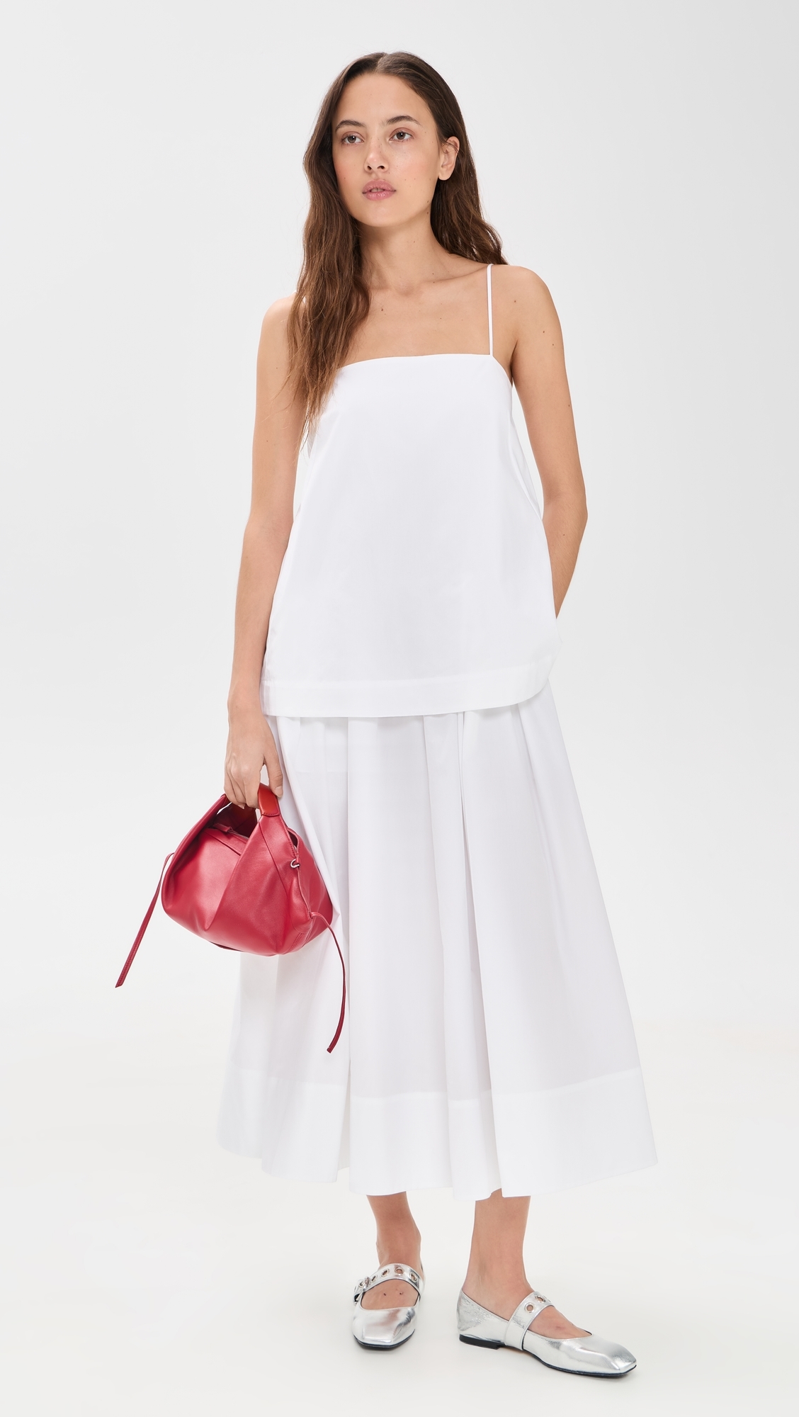 Cotton Strap Dress White