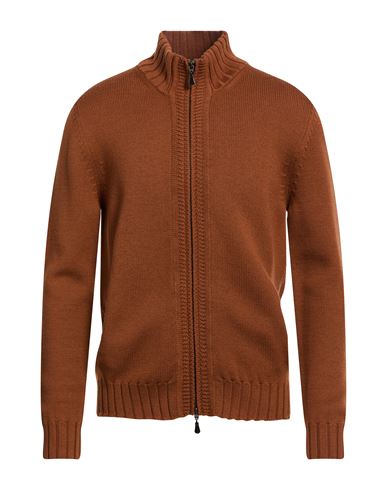 Man Cardigan Brown Size 40 Merino Wool