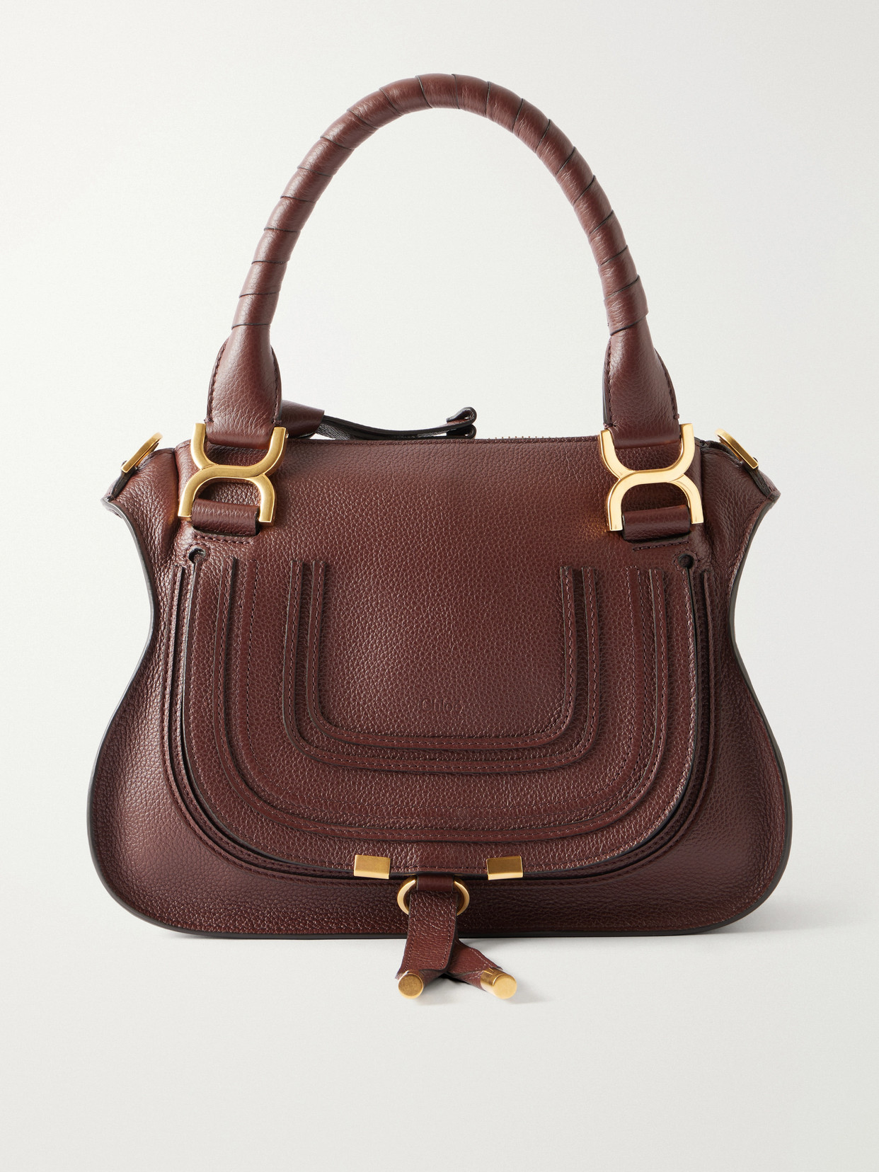 Marcie Medium Textured-leather Tote - Brown