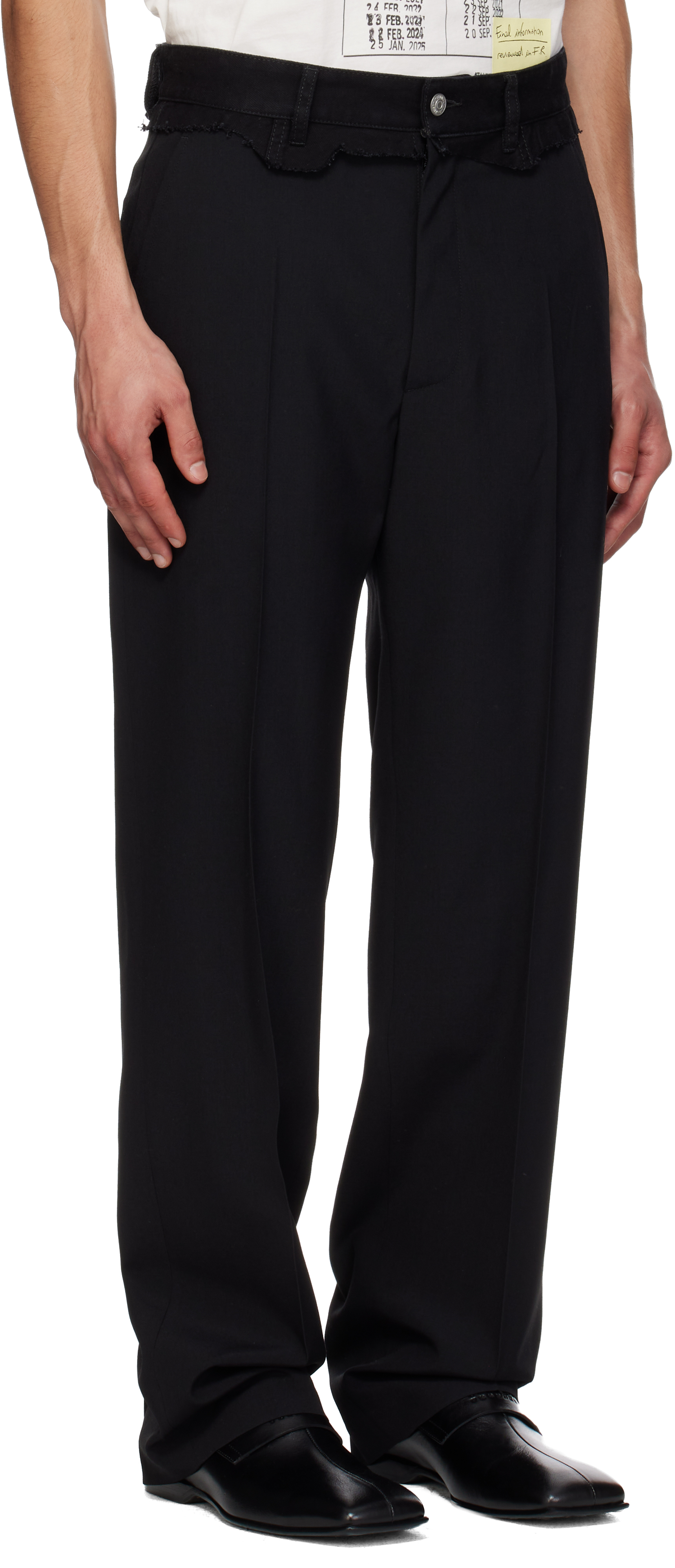 Black Replaced Waist Trousers