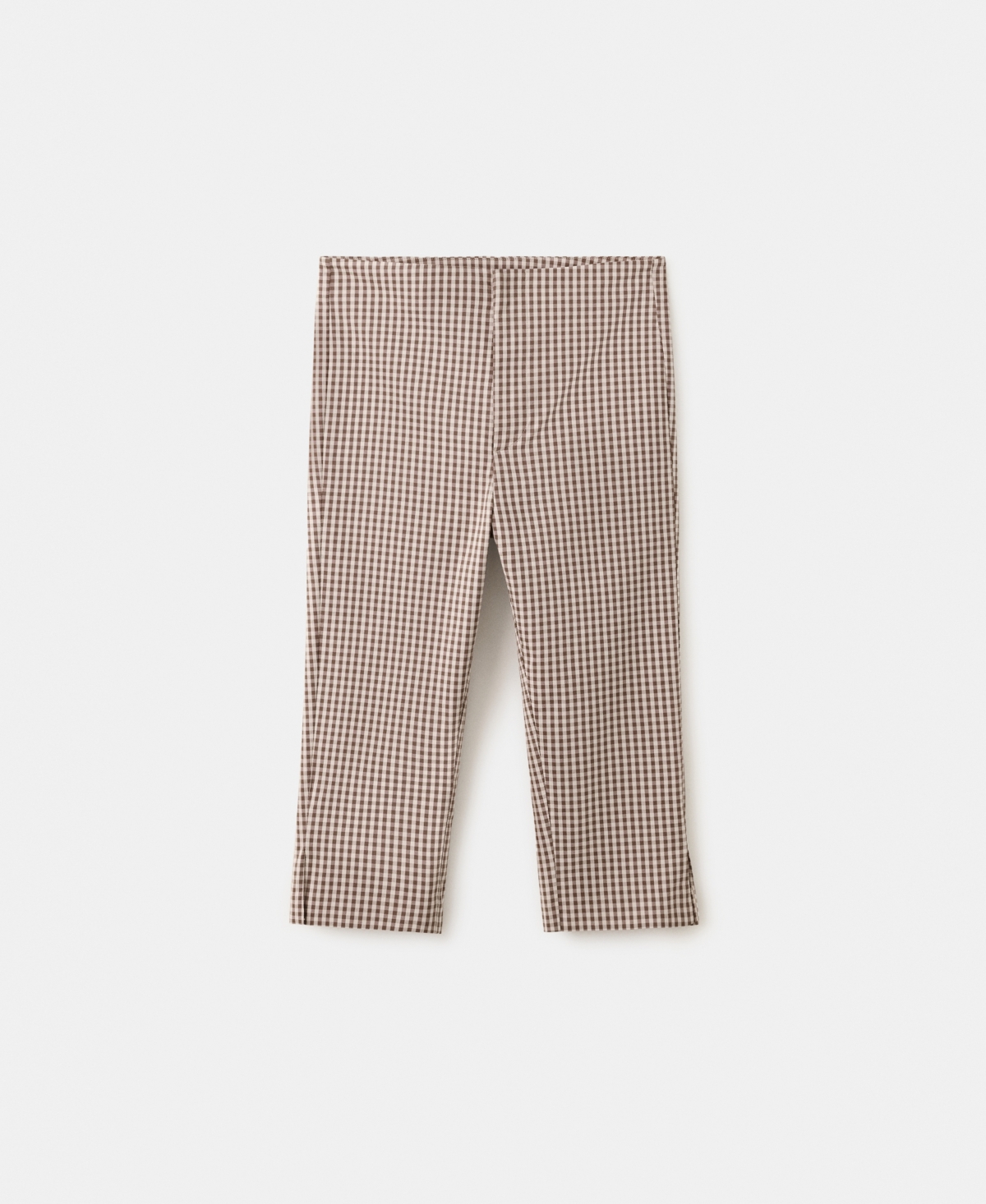 Women's Gingham Capri Pants - Brown