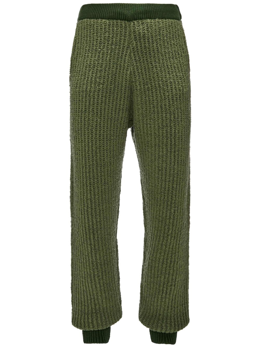 Wool blend knitted trousers - Green