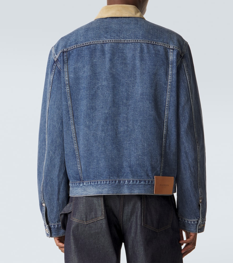 Corduroy-trimmed denim jacket
