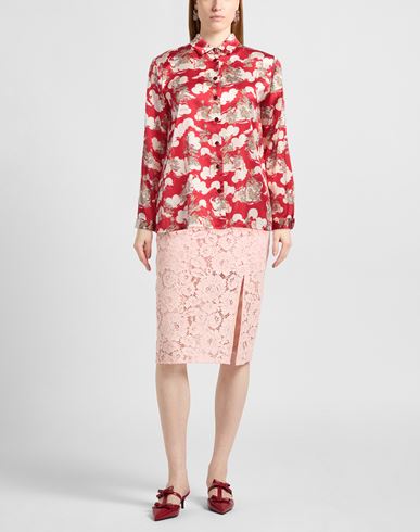 Siyu Woman Shirt Red Size 4 Silk, Elastane