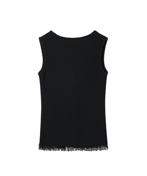BUTTON KNIT VEST BLACK