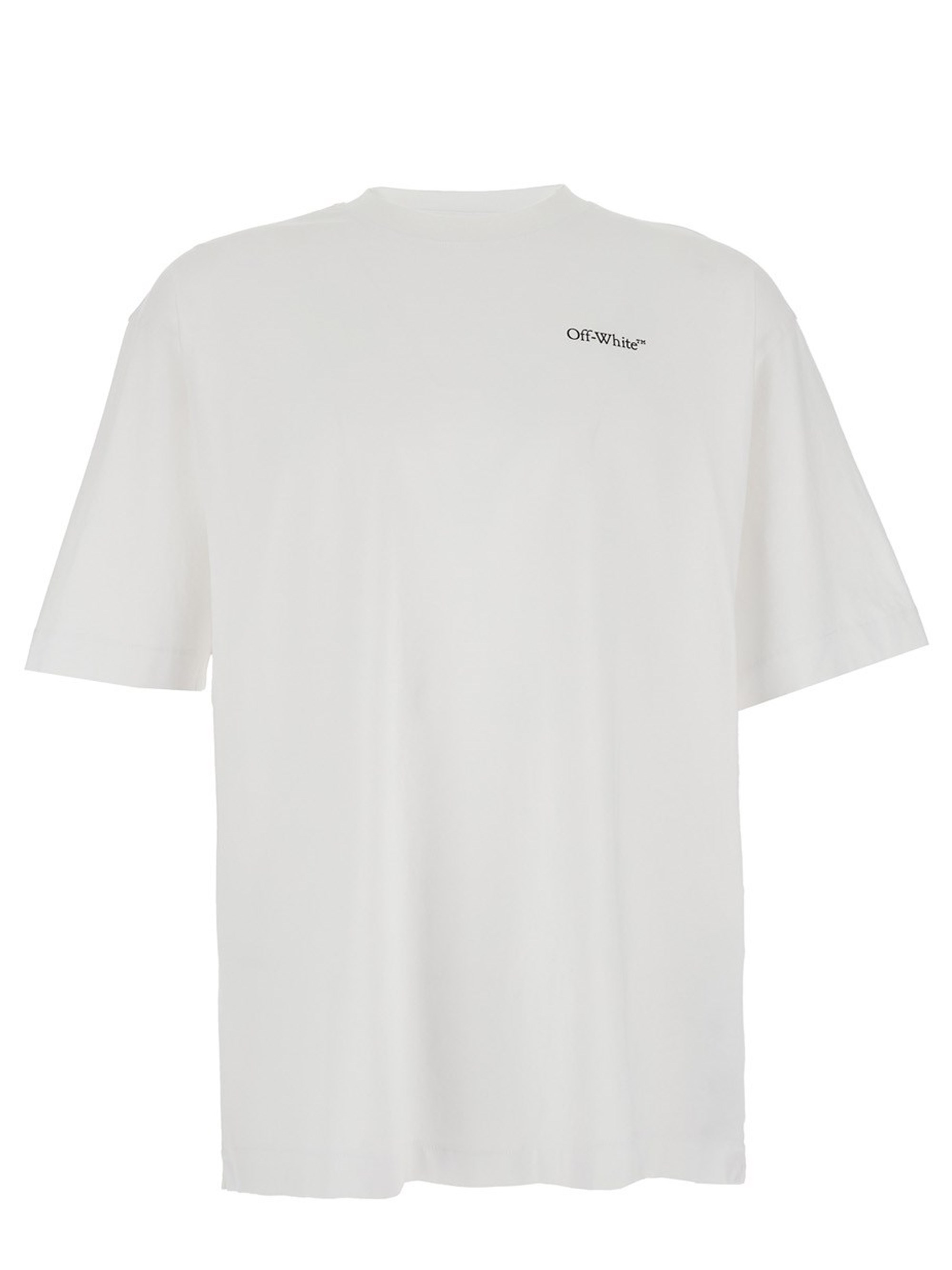 White Crew-necktshirt With Logo On Front And Back In Cotton Man