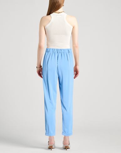 Woman Pants Sky blue Size L Polyester