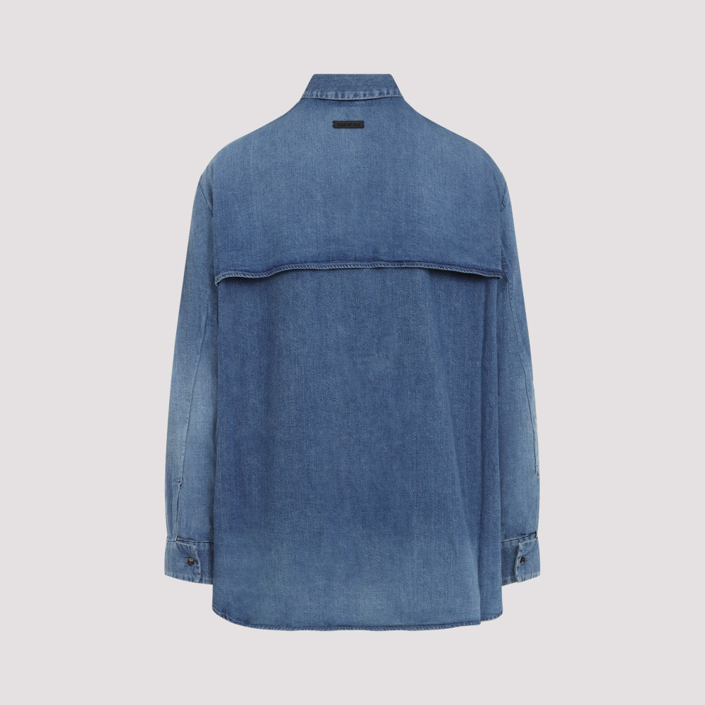 Denim Medium Blue Cotton Shirt