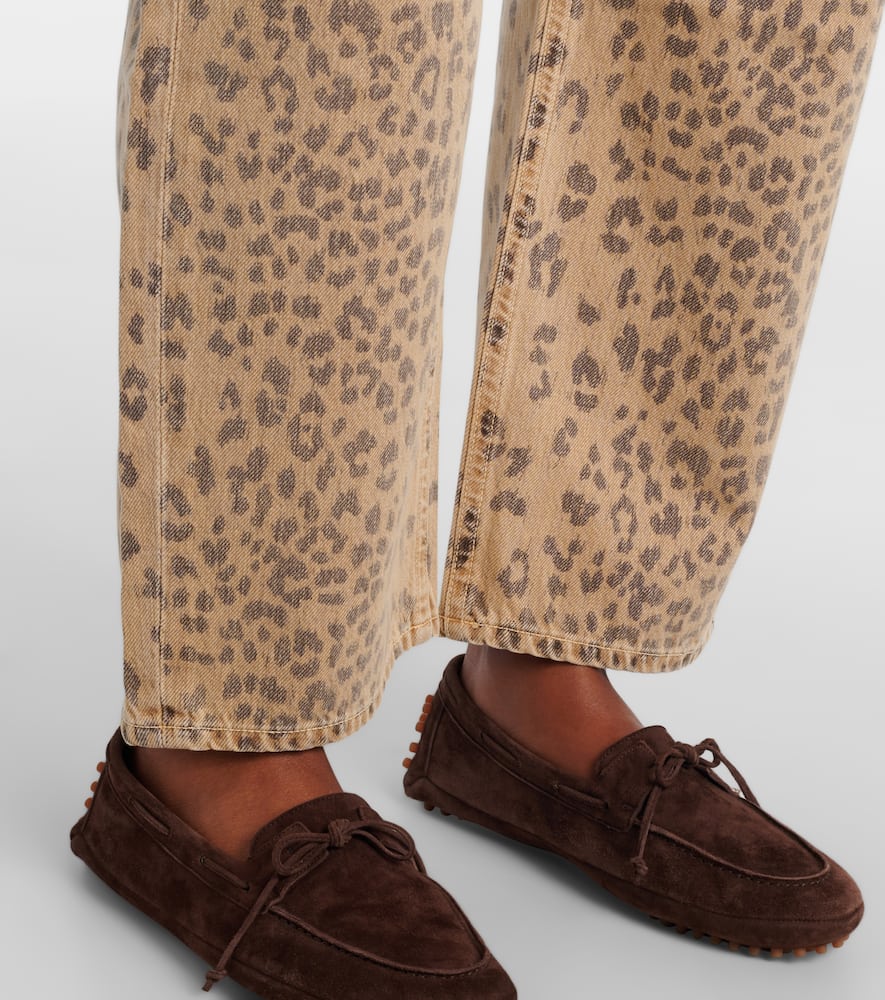 Miro leopard-print barrel-leg jeans