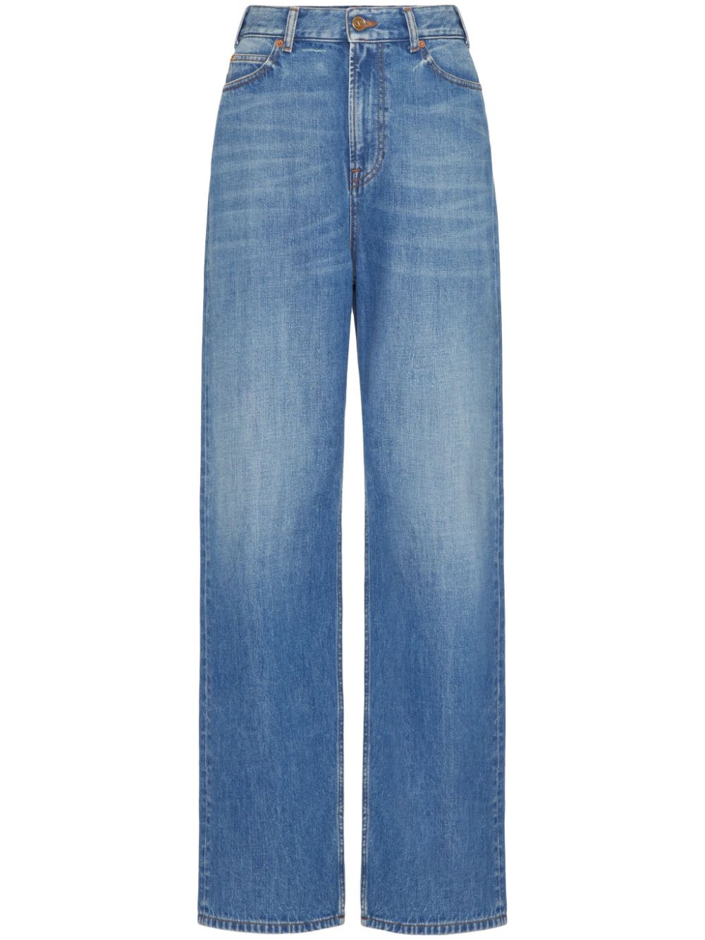 Cotton wide-leg jeans - Blue
