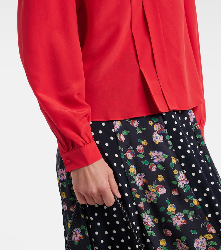 Emelin floral-appliqué silk blouse