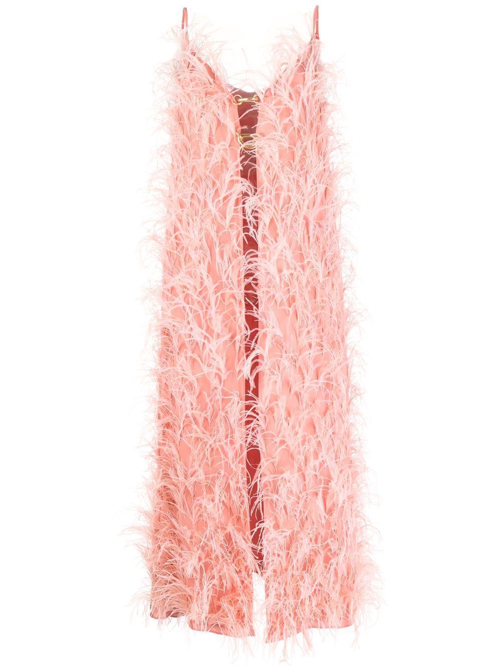 Feather open-front tunic - Pink