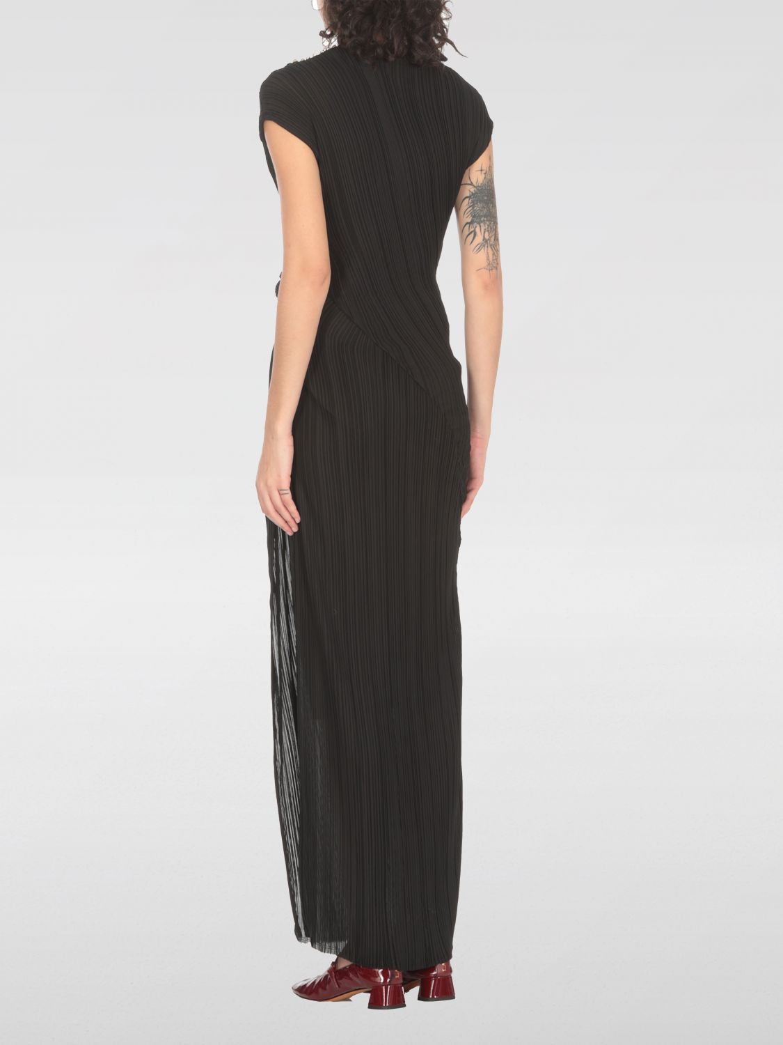Twist-detailing midi dress - Black