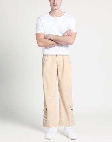Man Pants Beige Size XL Polyester, Viscose, Elastane