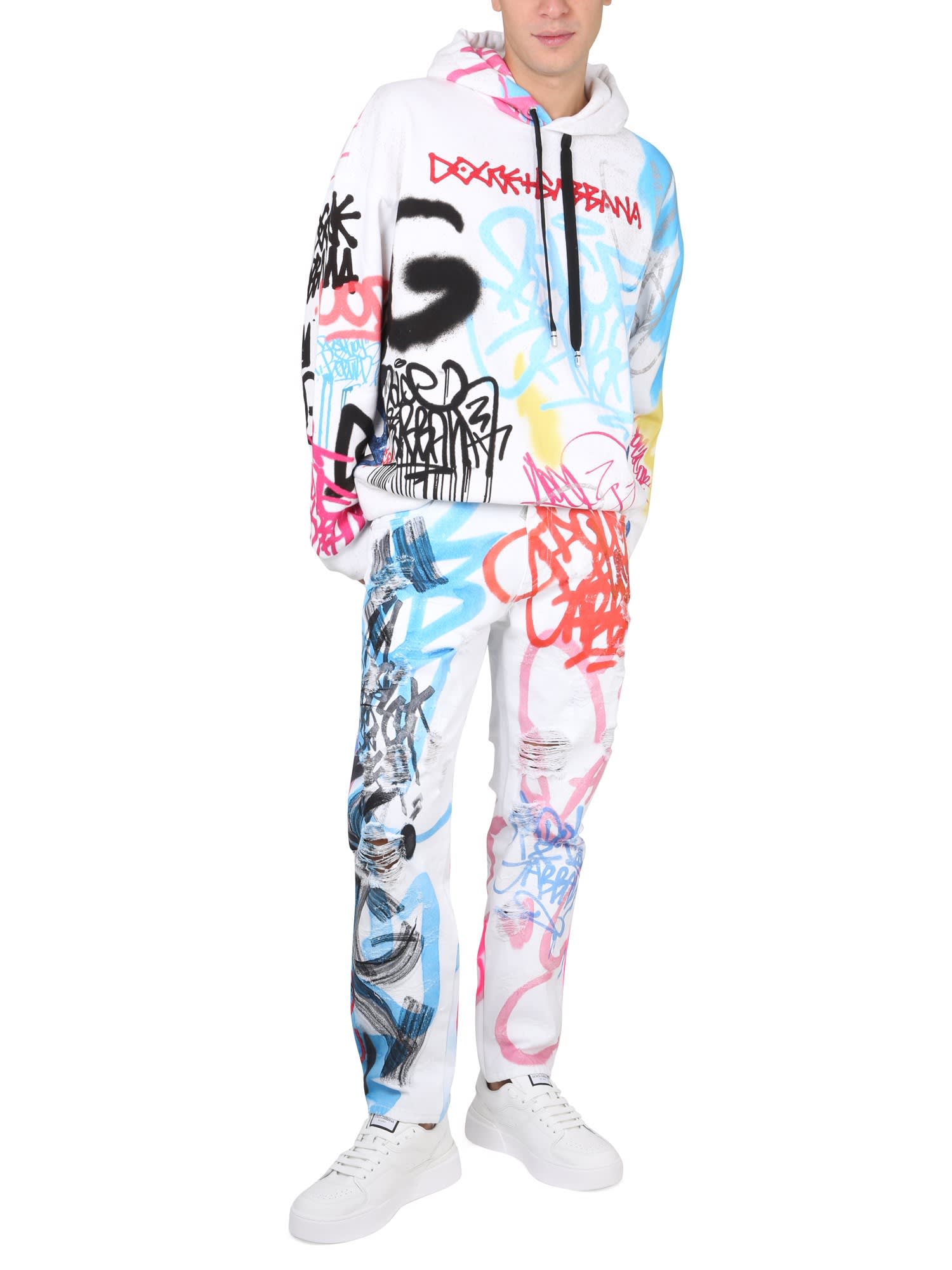 Loom 56 Jeans Stampa Graffiti Colorata