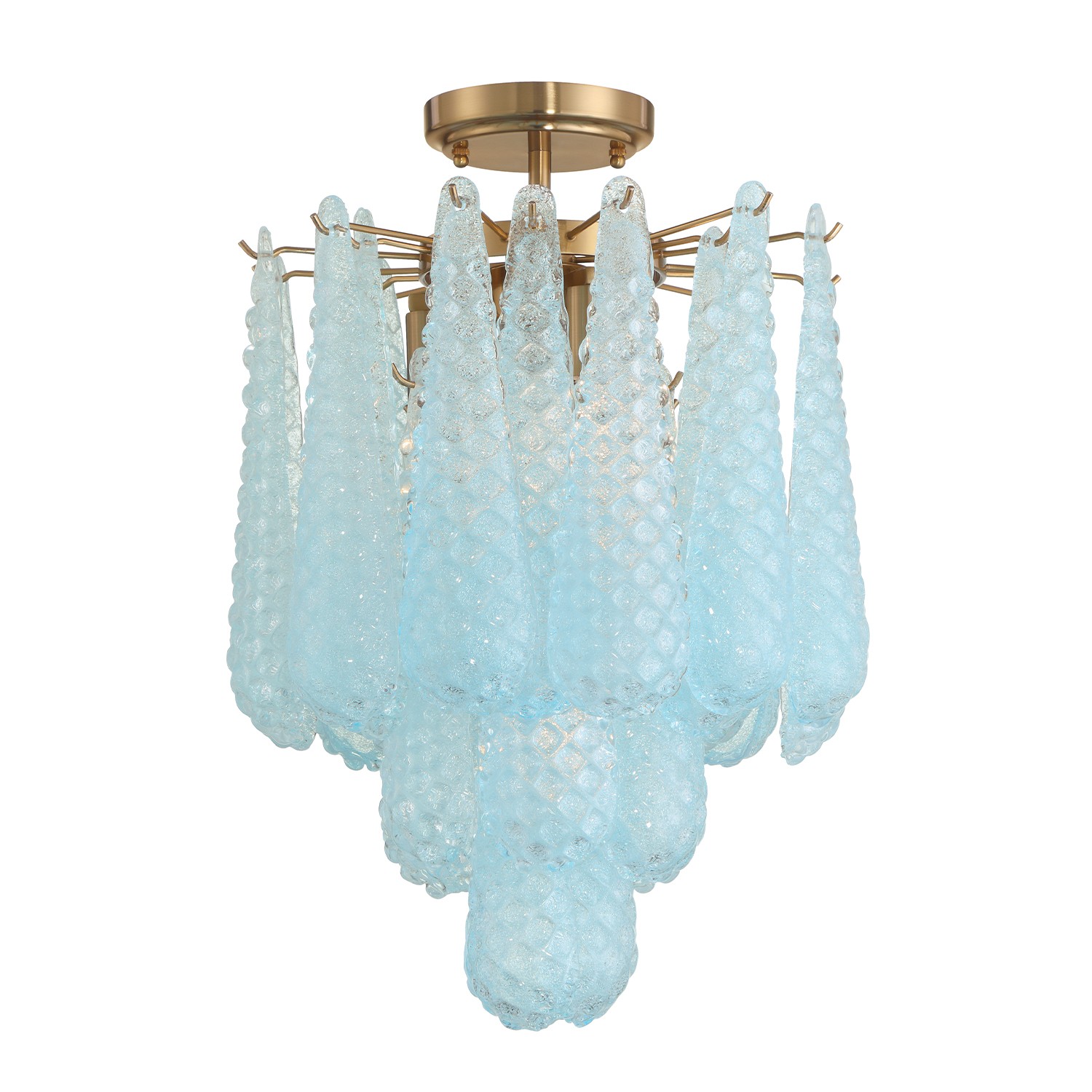 Aged Brass Semi Flush Mount from the Ollie Collection