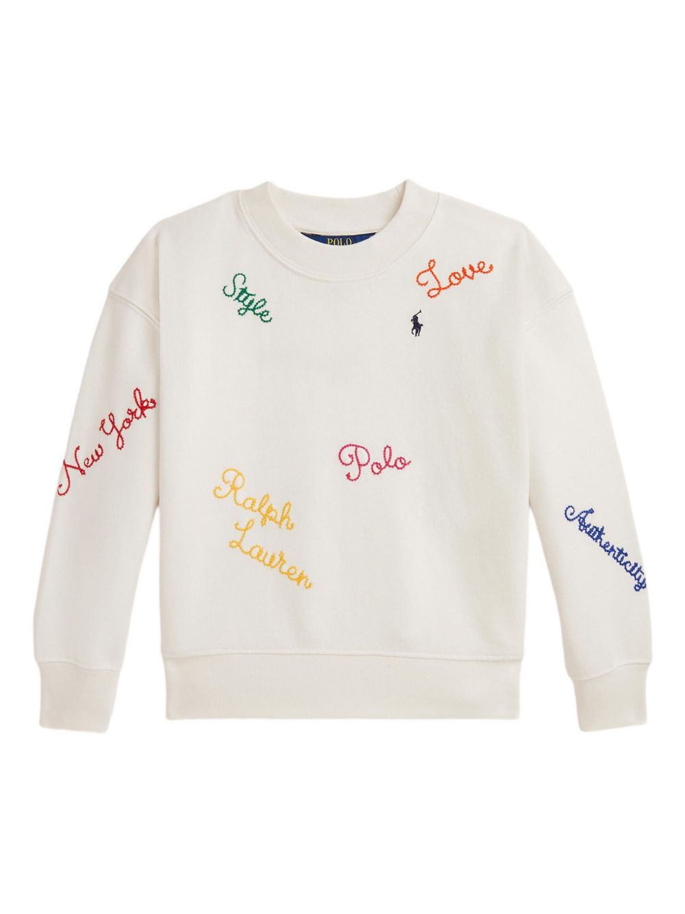 Embroidered slogan sweatshirt - White