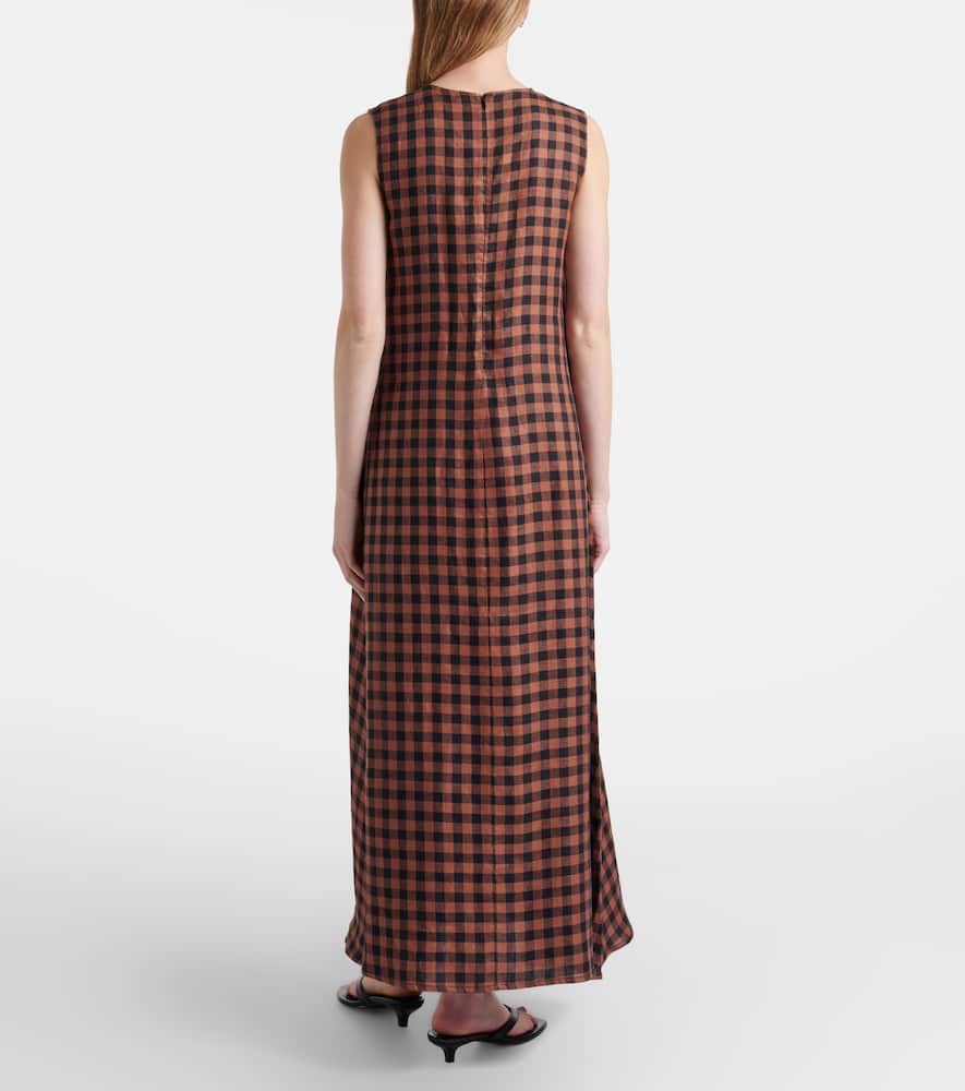 Tallin gingham linen maxi dress