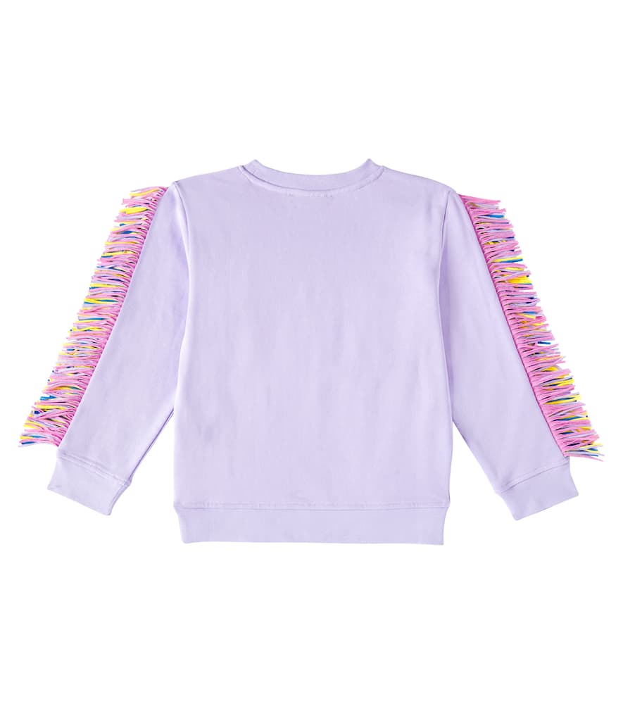 Stella McCartney Kids Fringed cotton jersey sweatshirt