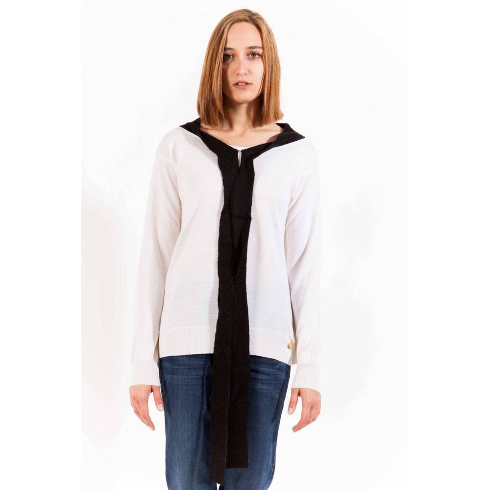 Wool-Blend Knit Cardigan — White
