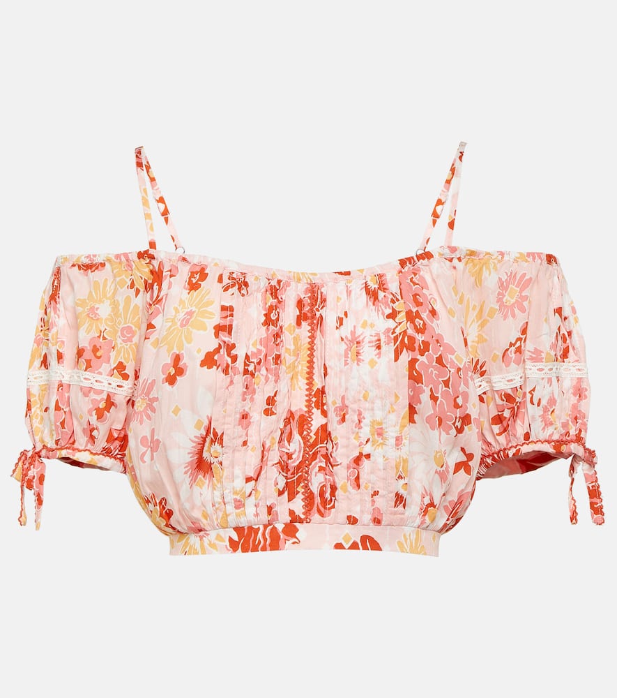 Bonny floral pleated crop top