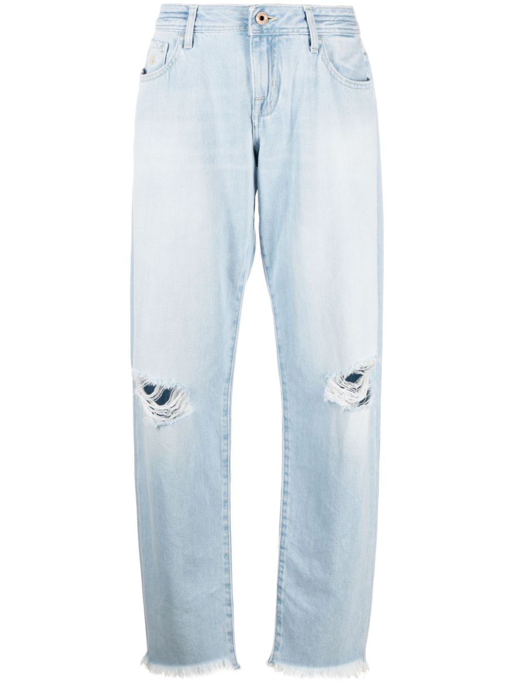 Distressed-detail denim jeans - Blue