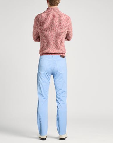 Man Pants Light blue Size 33 Cotton, Elastane, Polyester, Polyurethane