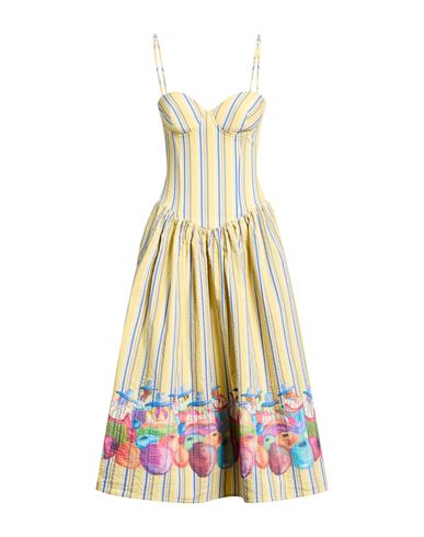 Woman Mini dress Yellow Size 2 Cotton, Polyamide, Elastane