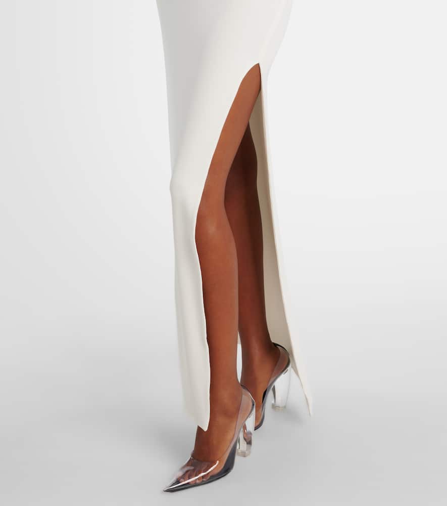 Hooded asymmetric jersey gown