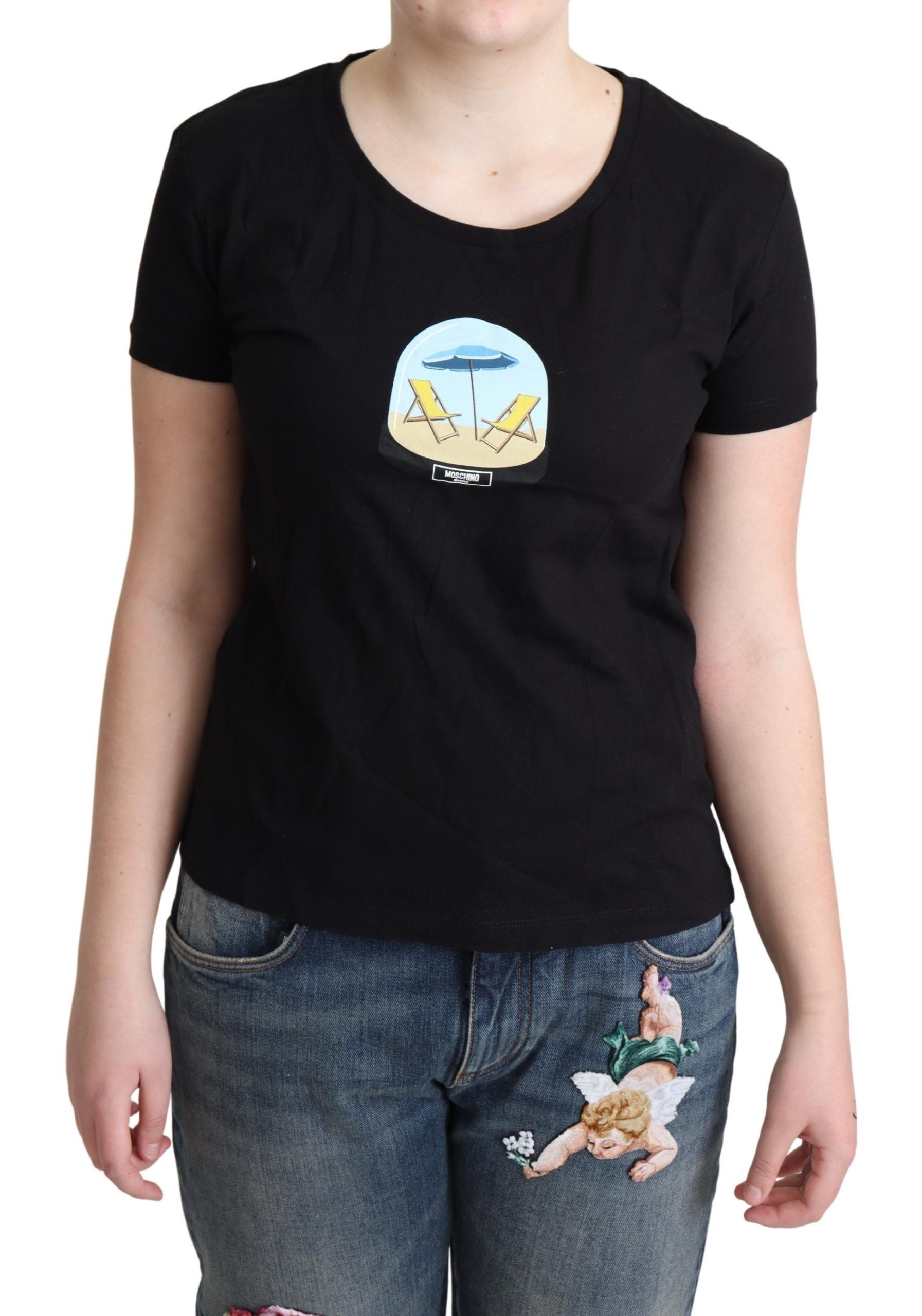 Graphic-Print Cotton T-Shirt — Black