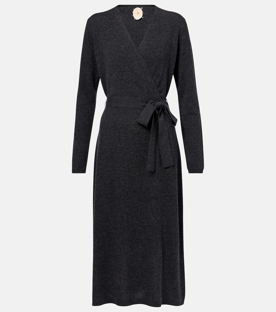 Wool and cashmere wrap dress