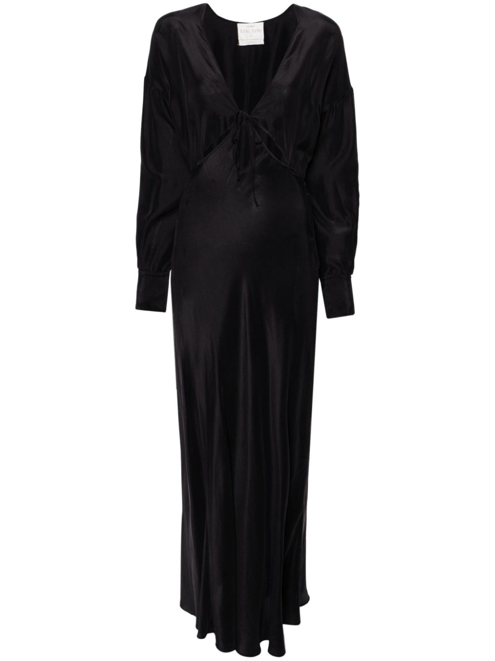 V-neck silk maxi dress - Black