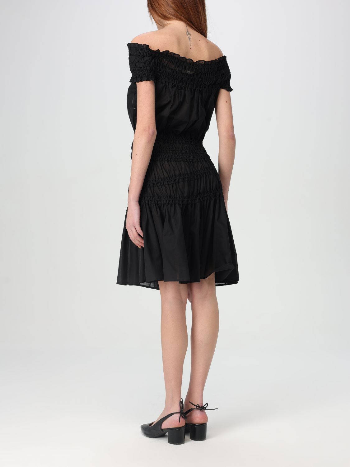 Off-shoulder ruffled dress - Black