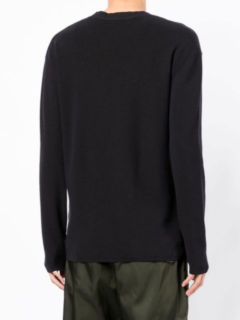 Pocket-detail crew neck jumper